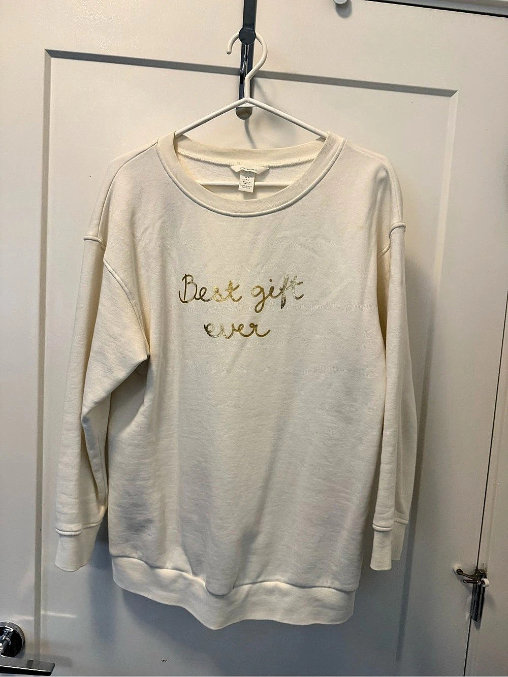 H&M Maternity Long Sleeve Sweatshirt in White Size Medium